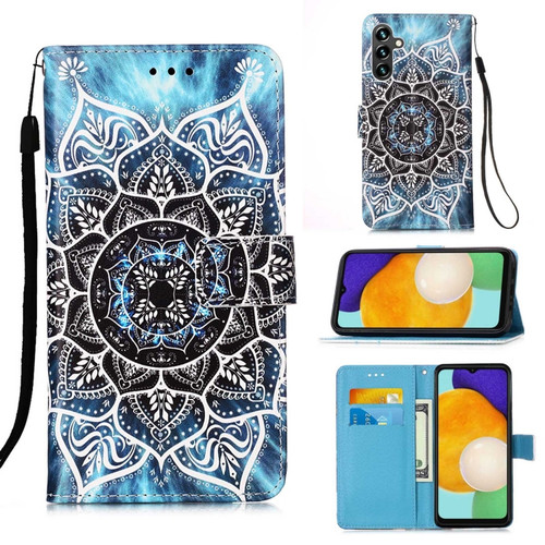 Samsung Galaxy A54 5G Colored Drawing Pattern Plain Weave Leather Phone Case - Undersea Mandala