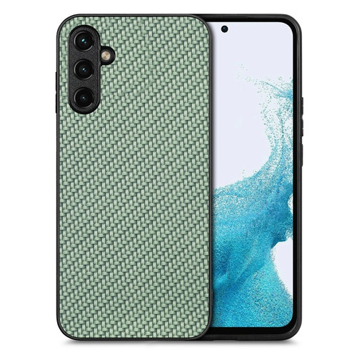 Samsung Galaxy A54 5G Carbon Fiber Texture Leather Back Cover Phone Case - Green