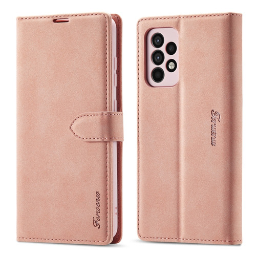Samsung Galaxy A54 5G Forwenw F1 Series Matte Strong Magnetism Leather Phone Case - Rose Gold