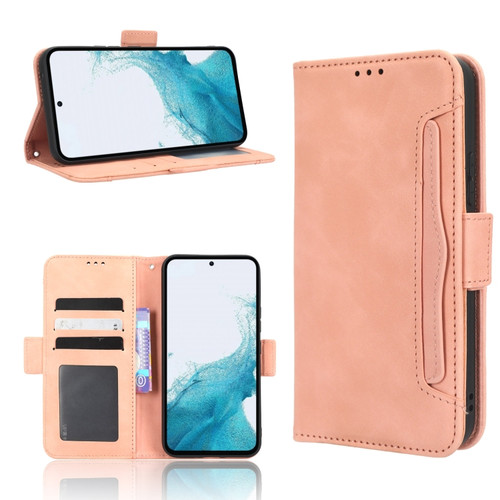 Samsung Galaxy A54 5G Skin Feel Calf Texture Card Slots Leather Phone Case - Pink