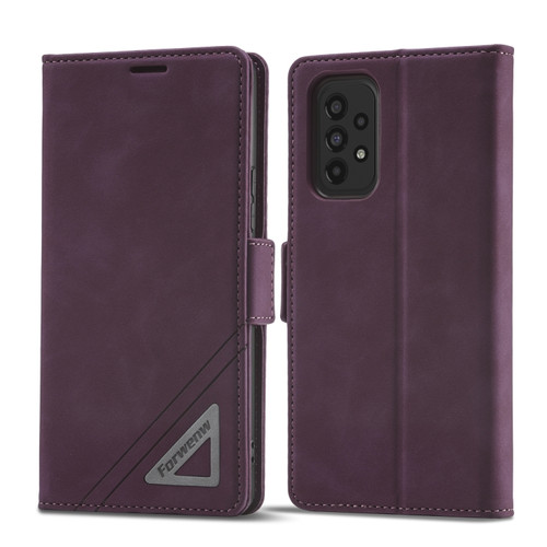 Samsung Galaxy A54 5G Forwenw F3 Series Dual-side Buckle Leather Phone Case - Wine Red
