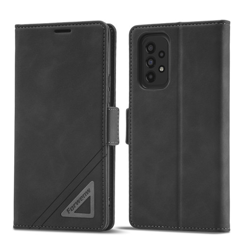 Samsung Galaxy A54 5G Forwenw F3 Series Dual-side Buckle Leather Phone Case - Black