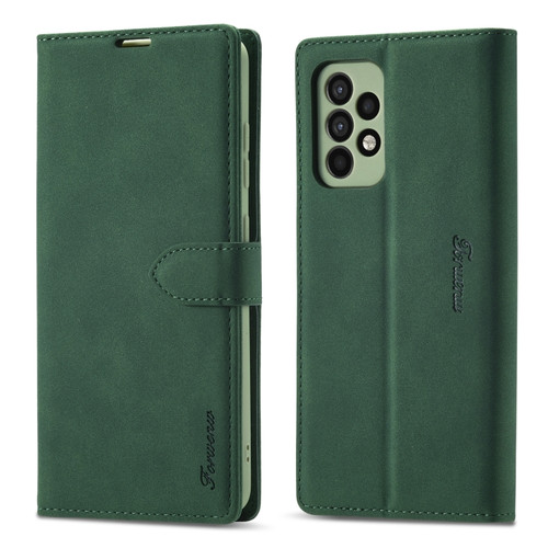 Samsung Galaxy A54 5G Forwenw F1 Series Matte Strong Magnetism Leather Phone Case - Green