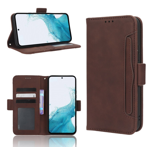 Samsung Galaxy A54 5G Skin Feel Calf Texture Card Slots Leather Phone Case - Brown