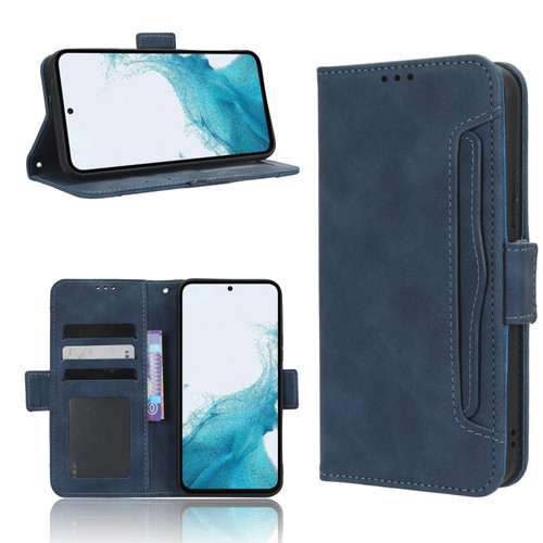 Samsung Galaxy A54 5G Skin Feel Calf Texture Card Slots Leather Phone Case - Blue