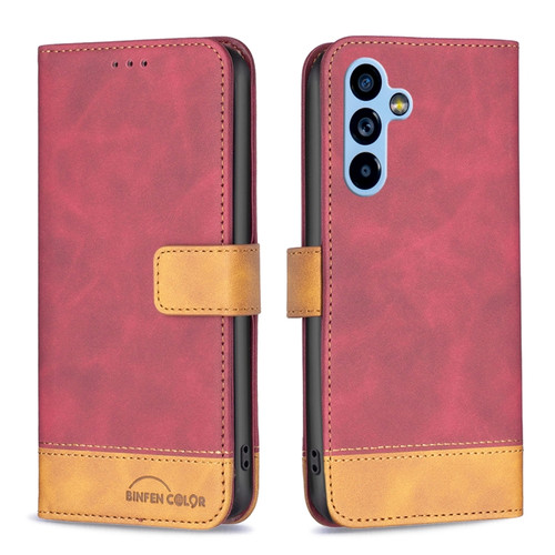 Samsung Galaxy A54 5G BF11 Color Matching Skin Feel Leather Phone Case - Red
