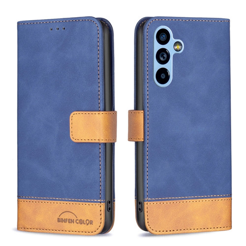 Samsung Galaxy A54 5G BF11 Color Matching Skin Feel Leather Phone Case - Blue