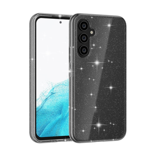 Samsung Galaxy A54 5G EU Shockproof Terminator Style Glitter Powder Phone Case - Shiny Black