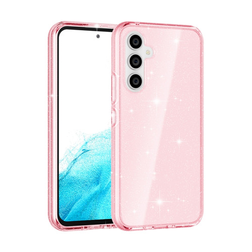 Samsung Galaxy A54 5G EU Shockproof Terminator Style Glitter Powder Phone Case - Shiny Pink