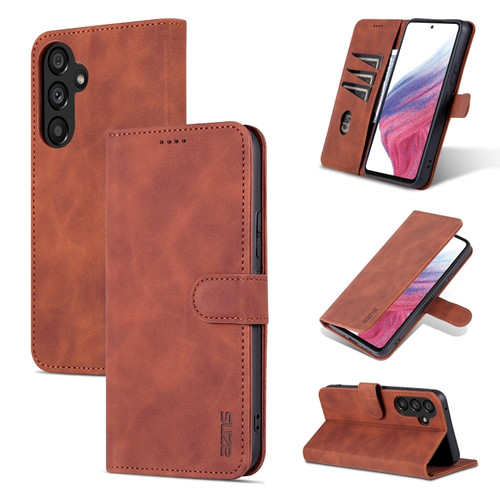 Samsung Galaxy A54 5G AZNS Skin Feel Calf Texture Flip Leather Phone Case - Brown