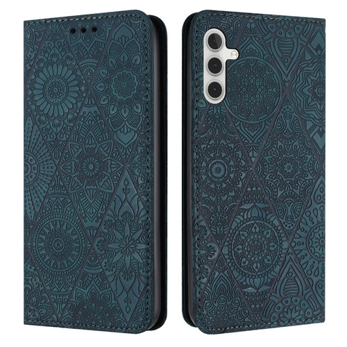 Samsung Galaxy A54 5G Ethnic Embossed Adsorption Leather Phone Case - Blue