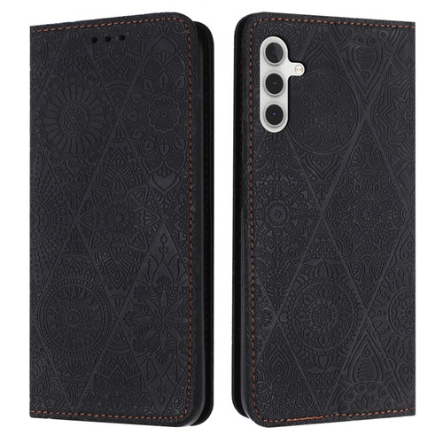 Samsung Galaxy A54 5G Ethnic Embossed Adsorption Leather Phone Case - Black