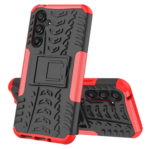 Samsung Galaxy A54 5G Tire Texture TPU + PC Phone Case with Holder - Red