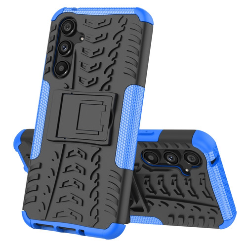 Samsung Galaxy A54 5G Tire Texture TPU + PC Phone Case with Holder - Blue