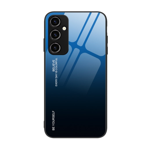 Samsung Galaxy A54 5G Gradient Color Glass Phone Case - Blue Black