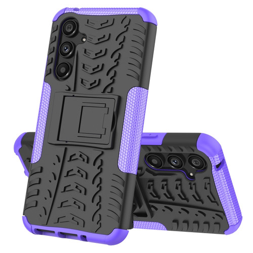 Samsung Galaxy A54 5G Tire Texture TPU + PC Phone Case with Holder - Purple