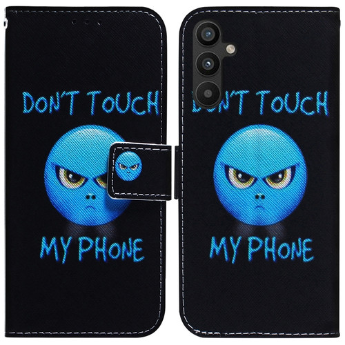 Samsung Galaxy A54 5G Coloured Drawing Flip Leather Phone Case - Anger
