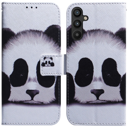 Samsung Galaxy A54 5G Coloured Drawing Flip Leather Phone Case - Panda