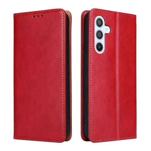 Samsung Galaxy A54 5G Fierre Shann PU Genuine Leather Texture Leather Phone Case - Red