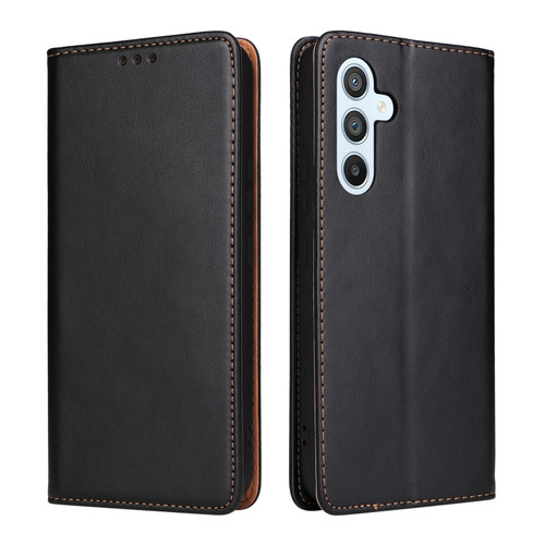 Samsung Galaxy A54 5G Fierre Shann PU Genuine Leather Texture Leather Phone Case - Black