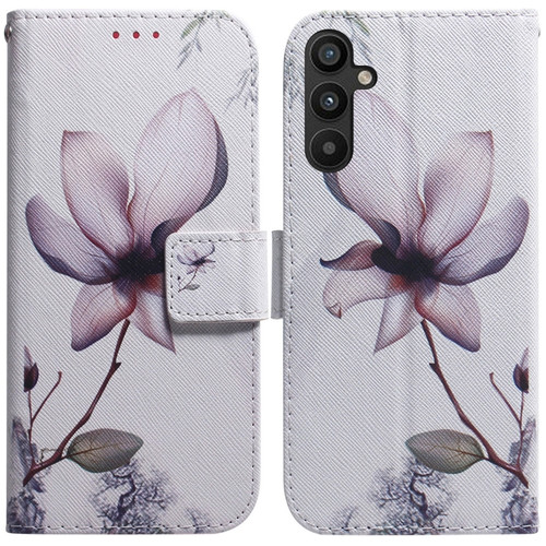 Samsung Galaxy A54 5G Coloured Drawing Flip Leather Phone Case - Magnolia