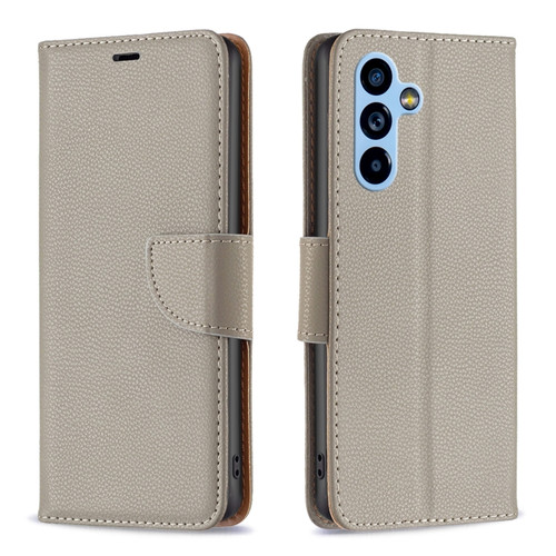 Samsung Galaxy A54 5G Litchi Texture Pure Color Leather Phone Case - Grey
