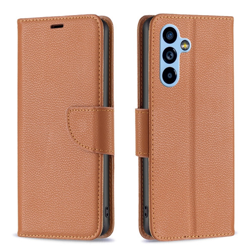 Samsung Galaxy A54 5G Litchi Texture Pure Color Leather Phone Case - Brown