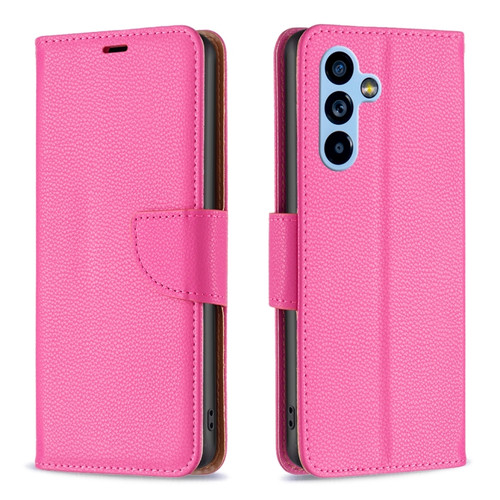 Samsung Galaxy A54 5G Litchi Texture Pure Color Leather Phone Case - Rose Red