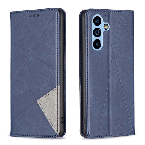 Samsung Galaxy A54 5G Prismatic Invisible Magnetic Leather Phone Case - Blue