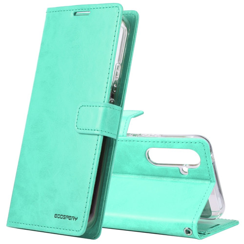 Samsung Galaxy A54 5G GOOSPERY BLUE MOON Crazy Horse Texture Leather Phone Case - Mint Green