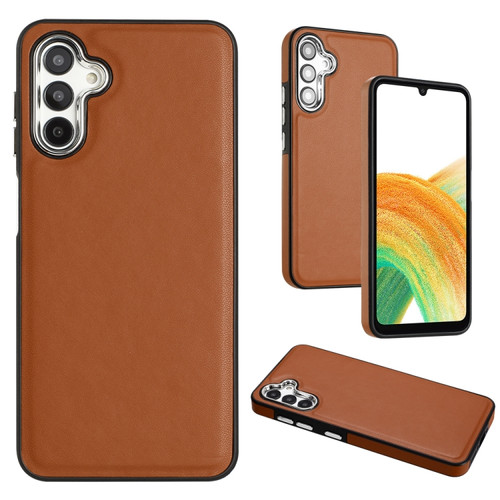 Samsung Galaxy A54 5G Leather Texture Full Coverage Phone Case - Brown