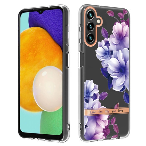 Samsung Galaxy A54 5G Flowers and Plants Series IMD TPU Phone Case - Purple Begonia