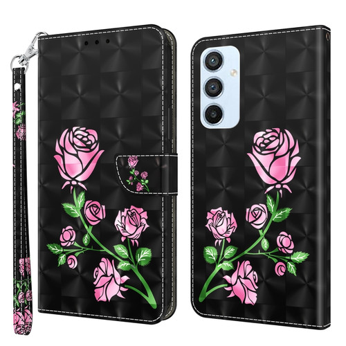 Samsung Galaxy A54 5G 3D Painted Leather Phone Case - Rose