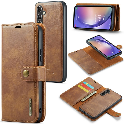 Samsung Galaxy A54 5G DG.MING Crazy Horse Texture Detachable Magnetic Leather Case - Brown