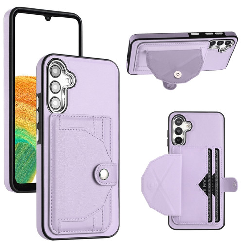 Samsung Galaxy A54 5G Shockproof Leather Phone Case with Card Holder - Purple