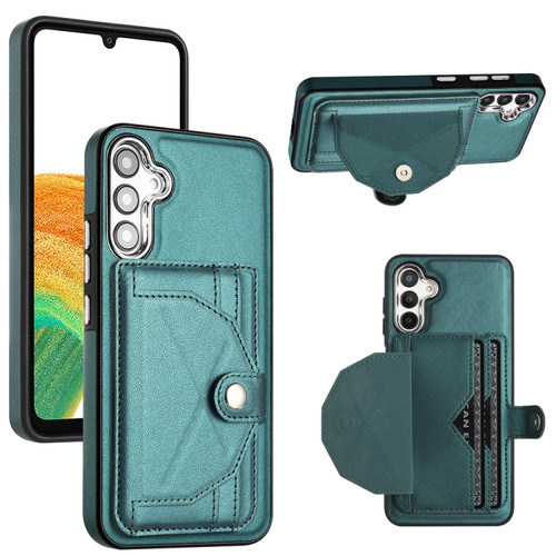 Samsung Galaxy A54 5G Shockproof Leather Phone Case with Card Holder - Green