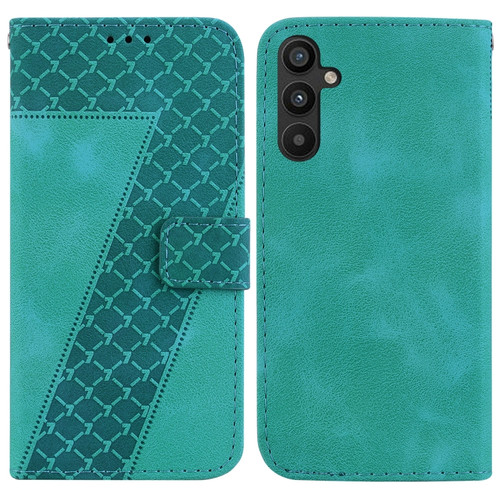 Samsung Galaxy A54 5G 7-shaped Embossed Leather Phone Case - Green