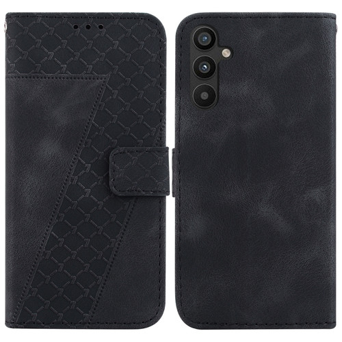 Samsung Galaxy A54 5G 7-shaped Embossed Leather Phone Case - Black