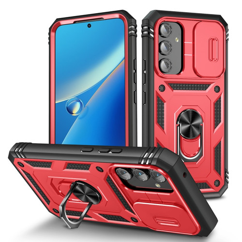 Samsung Galaxy A54 5G Sliding Camshield TPU + PC Phone Case - Red+Black