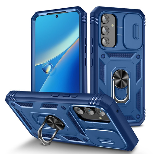 Samsung Galaxy A54 5G Sliding Camshield TPU + PC Phone Case - Blue