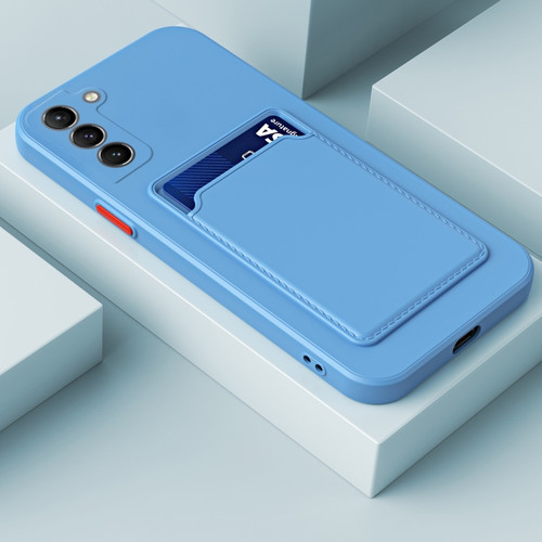 Samsung Galaxy A54 5G Skin Feel Card TPU Contrast Color Button Phone Case - Sky Blue