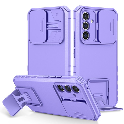 Samsung Galaxy A54 5G Stereoscopic Holder Sliding Camshield Phone Case - Purple