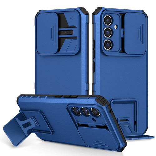 Samsung Galaxy A54 5G Stereoscopic Holder Sliding Camshield Phone Case - Blue