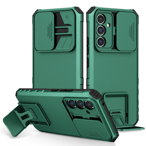 Samsung Galaxy A54 5G Stereoscopic Holder Sliding Camshield Phone Case - Green