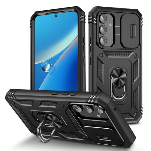 Samsung Galaxy A54 5G Sliding Camshield TPU + PC Phone Case - Black
