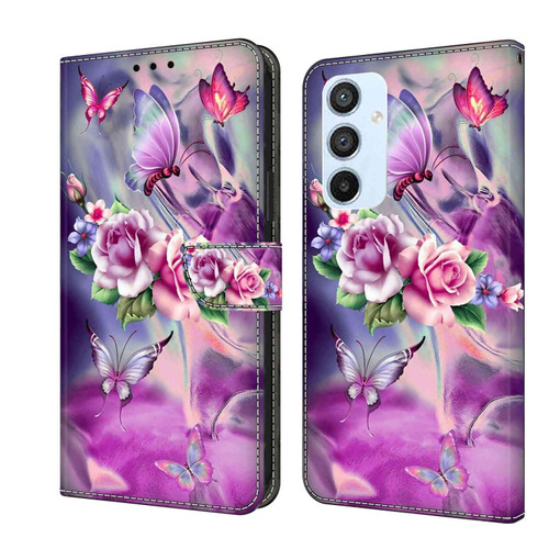 Samsung Galaxy A54 5G Crystal 3D Shockproof Protective Leather Phone Case - Butterfly