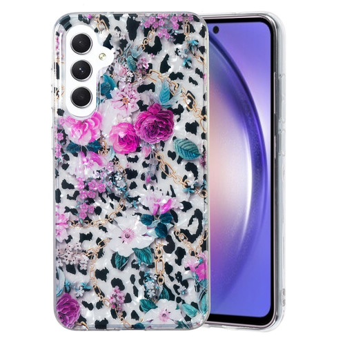 Samsung Galaxy A54 5G IMD Shell Pattern TPU Phone Case - Leopard Flower