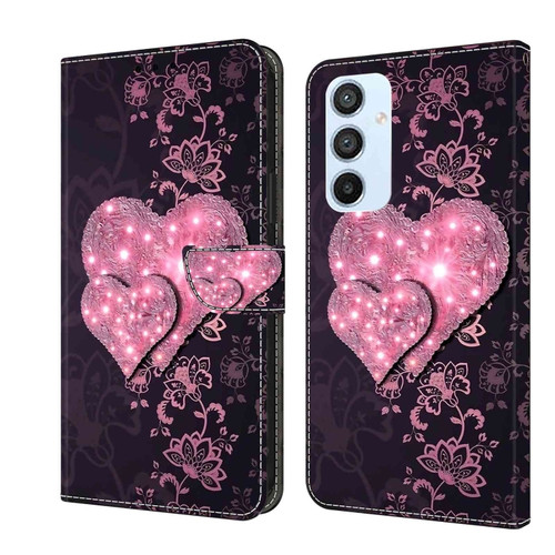 Samsung Galaxy A54 5G Crystal 3D Shockproof Protective Leather Phone Case - Lace Love