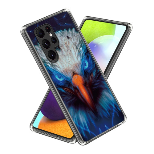 Samsung Galaxy S23 Ultra 5G Colored Drawing Clear TPU Phone Protective Case - Sharp Billed Bird