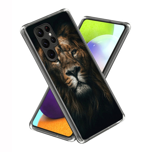 Samsung Galaxy S23 Ultra 5G Colored Drawing Clear TPU Phone Protective Case - Lion King